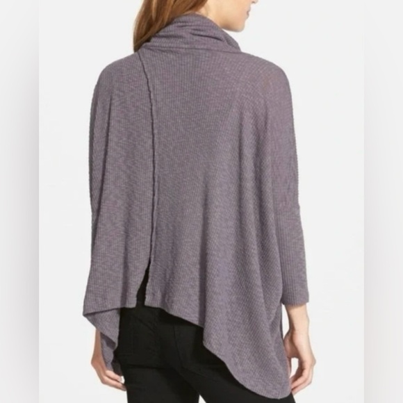 Free People | Women’s purple grey World Traveler cowl neck split back top size S - Picture 3 of 14